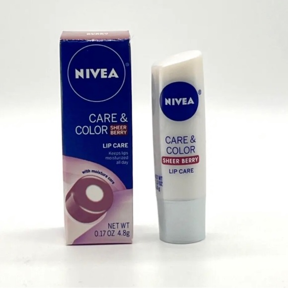 3 Nivea A Kiss Care & Color Lip Care Sheer Berry Tinted Moisturizer Balm - Picture 2 of 3
